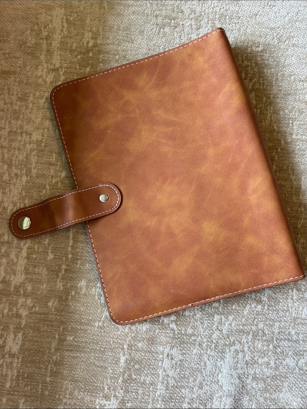 Snap-Closure Faux Leather Planner in Chestnut - Picture 3 of 5